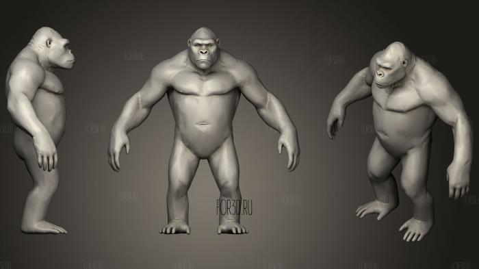 KONG LOWPOLY stl model for CNC